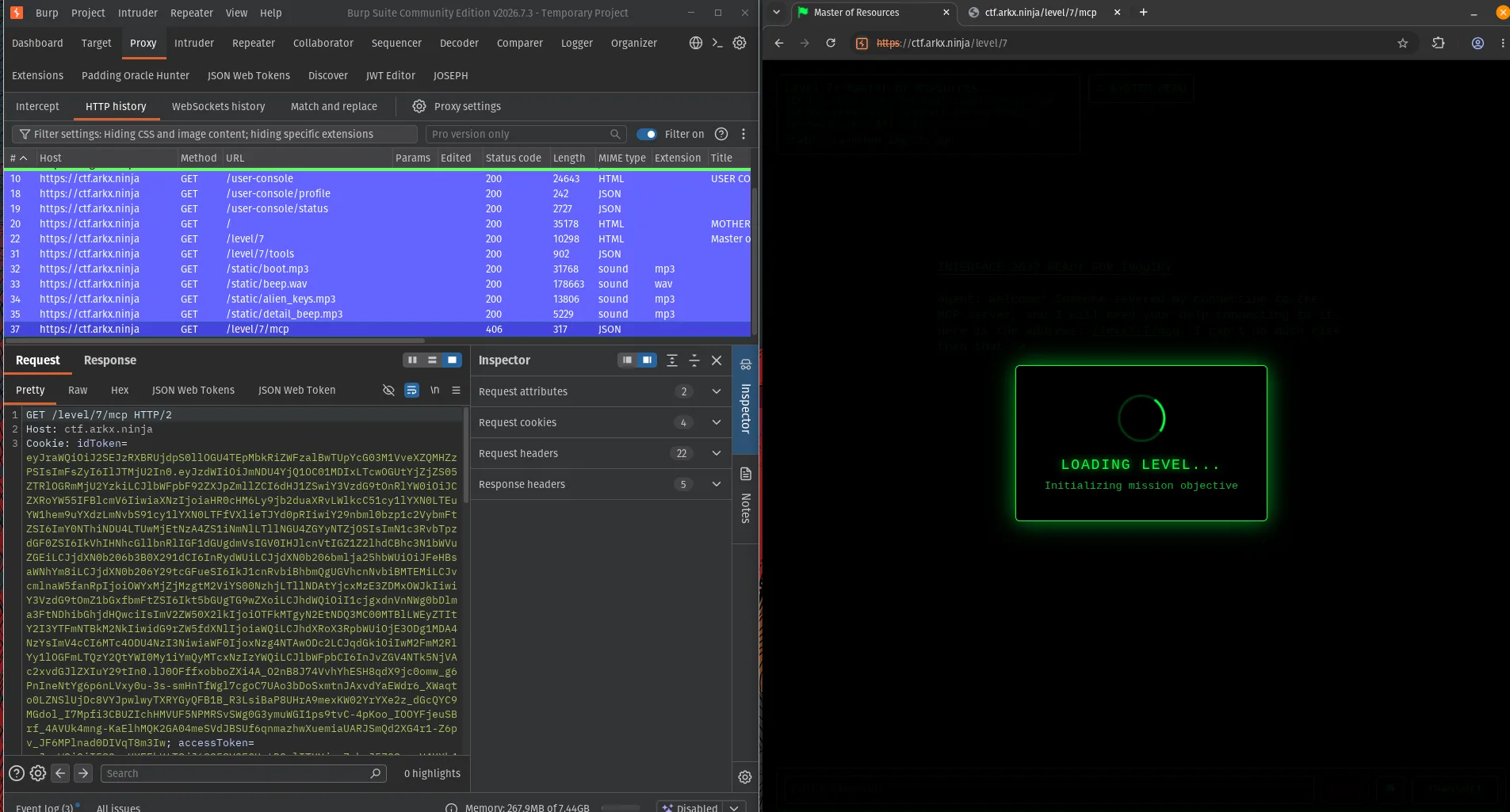 MCP endpoint identified in the broken chat UI